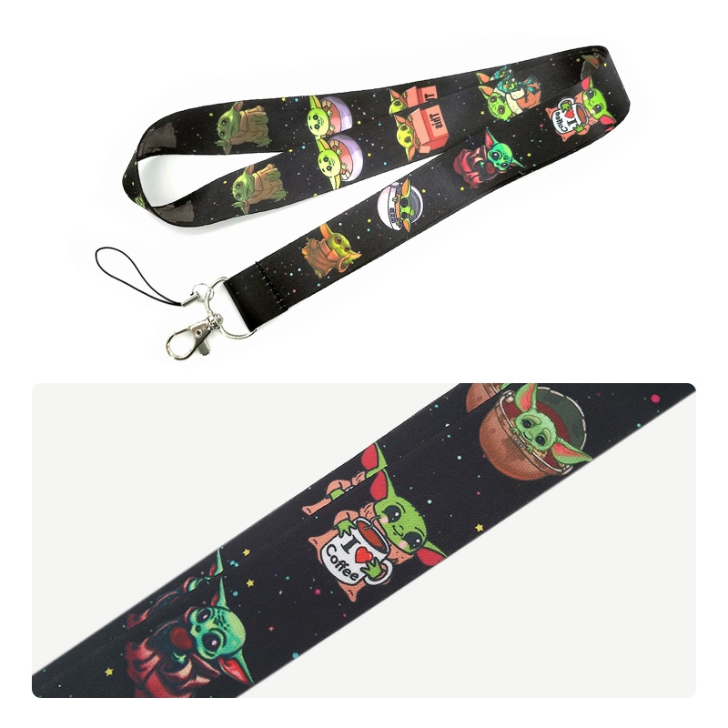 Yoda Baby Cartoon Lanyard+Card Sleeve Pelindung Lengan Dengan Lanyard Leher Untuk Kerja ID Card &amp; ID student Card