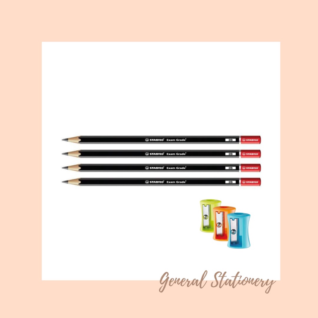 

Stabilo Pencil 2B Exam Grade 3 pcs Free Sharpener / Pensil Stabilo 2B 3 pcs Gratis Rautan (Sleper)