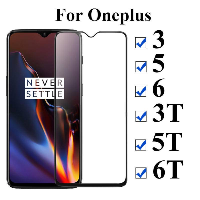 Pelindung Layar Tempered Glass 9D Full Cover Untuk Oneplus 3 5 7 6 5T 6T 3T