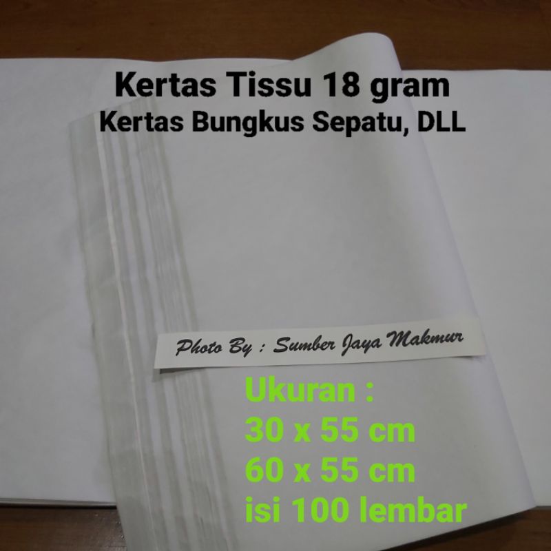

Kertas Tissu 18 gram - Kertas Bungkus Sepatu, Kemeja, Dll