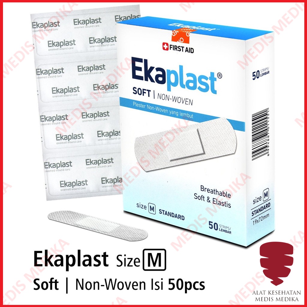 Plester Luka Ekaplast Size M Onemed p3k Plaster Lakban Non Woven 19 x 72 mm Box