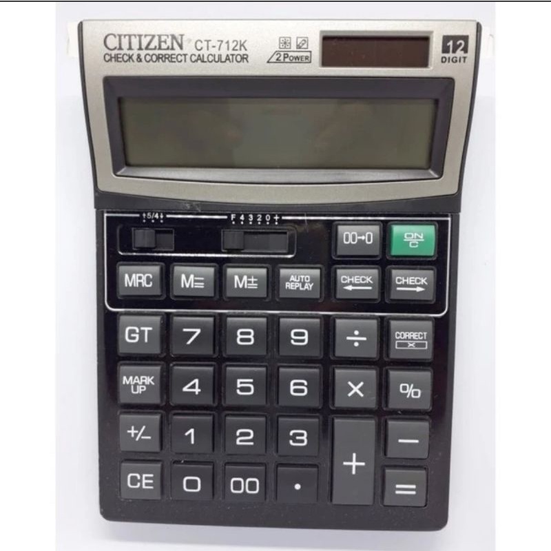 Kalkulator CITIZEN CT-712K Calculator Check Correct 12 Digit Cek Ulang CT712K