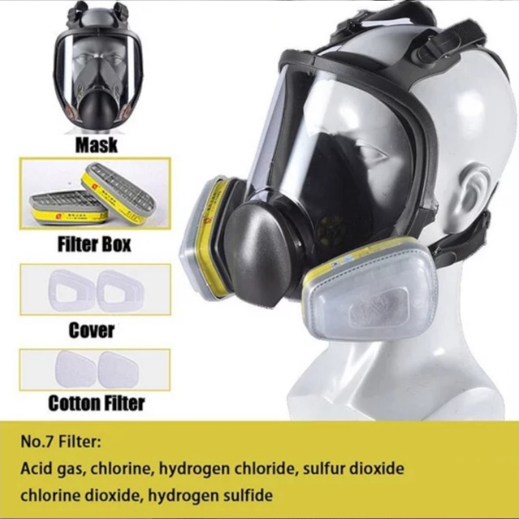 MASKER GAS FULL FACE RESPIRATOR MASK WITH N95 AND AMONIA 6800