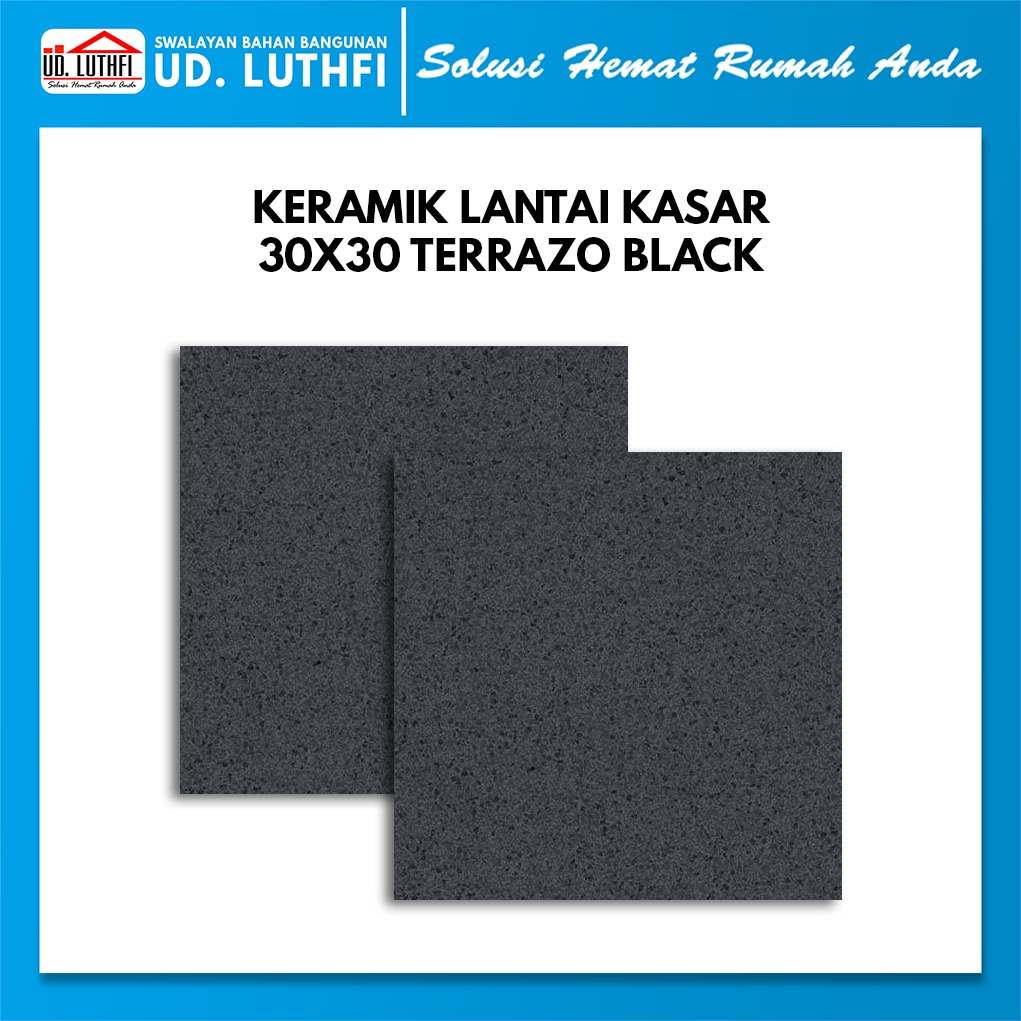 Keramik Lantai Kamar Mandi Kasar Polos 30x30 KIA Terrazo Black