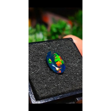 BLACK OPAL CUTTING + RING ALPAKA