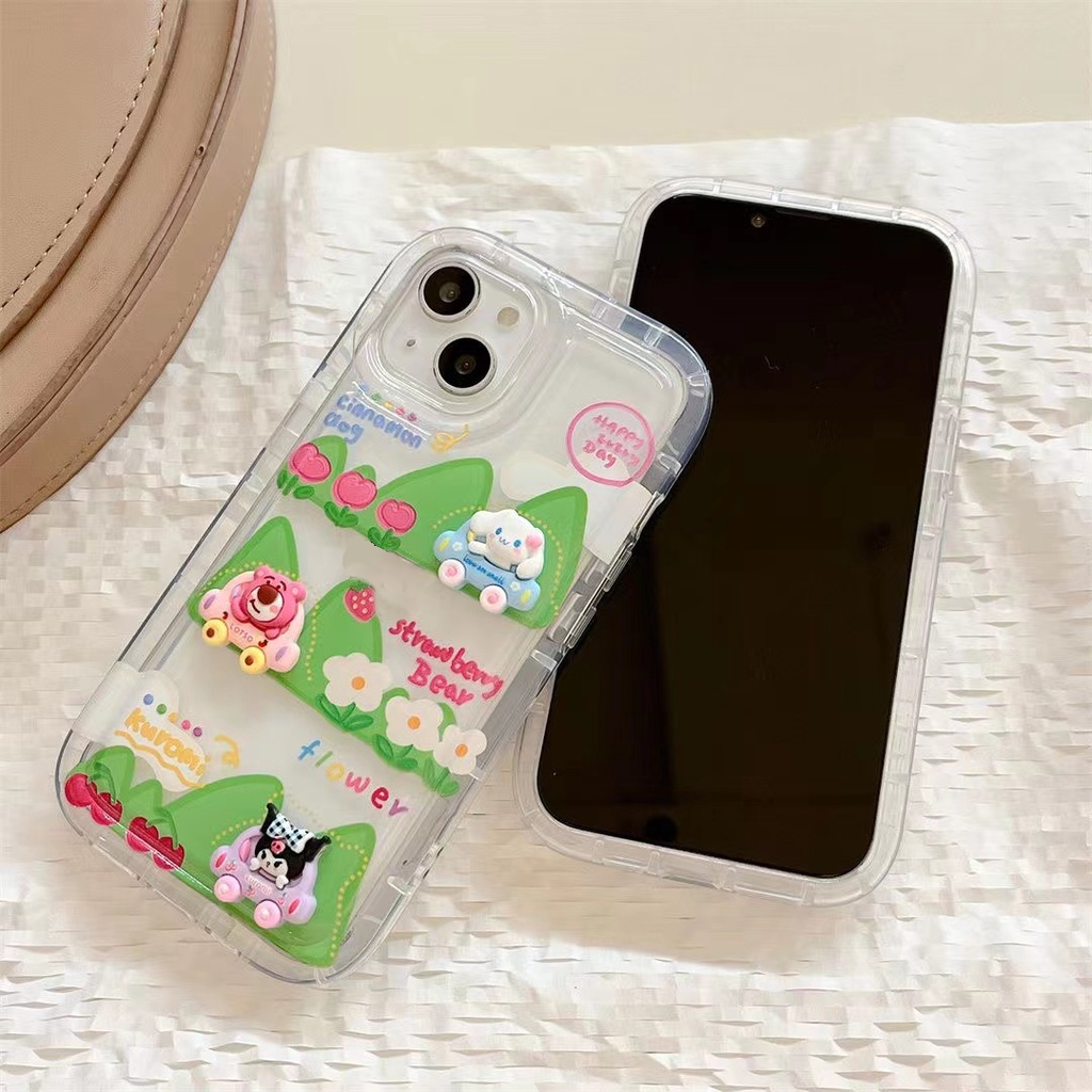 Soft Case Silikon TPU Transparan Motif Beruang Untuk IPhone 14 13 12 11 Pro XS Max X XR 8 7 6 6S Plus