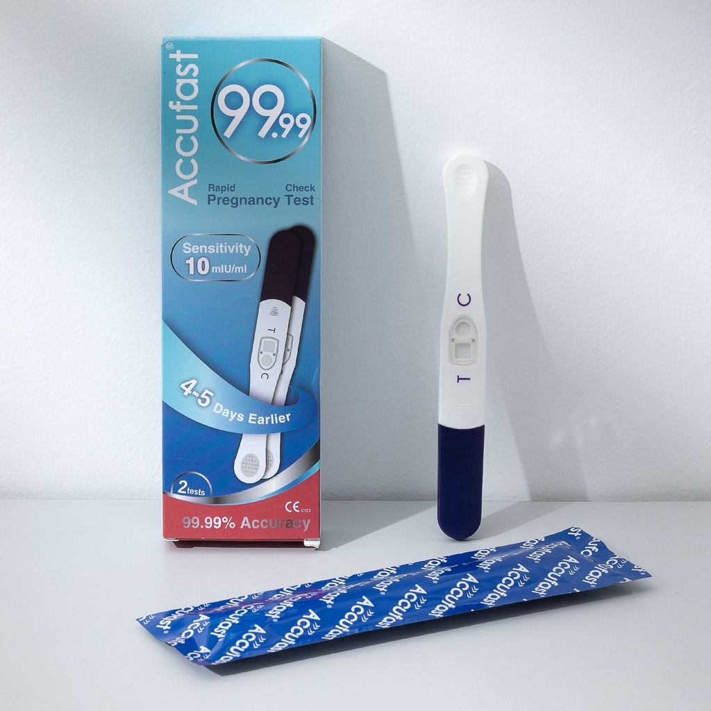 ACCUFAST Test Pack Kehamilan 3Pcs Satu Langkah HCG Kehamilan Kit Tes Cepat 10 Miu Sensitivitas Tinggi 99,99% Akurasi