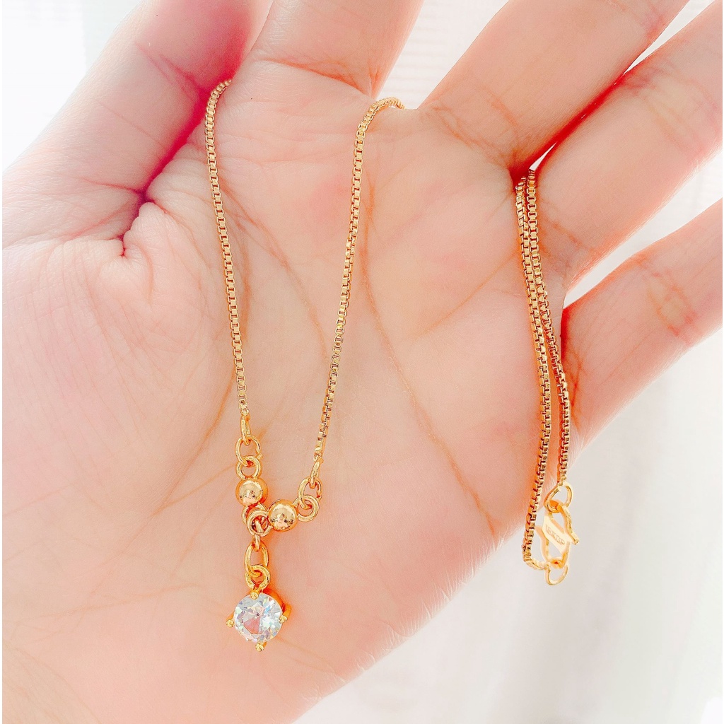 Kalung Anak Kotak Zirconia Gold