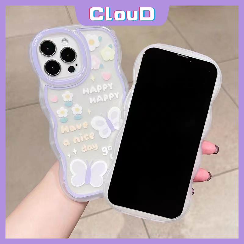 Ice Cream Kartun Beruang Lucu Case Samsung A04s A50 A04 A14 A13 A22 A32 A03s A02s A23 A11 A53 M32 A33 A30s A21s A20 A51 A03 A12 A52 A50s A52s A31 Wavy Edge Fresh Flower Soft Cover