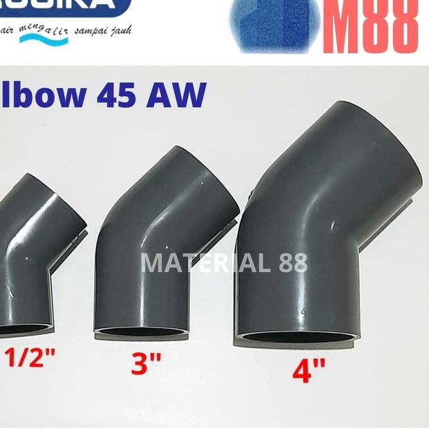 Keni 45 derajat 3 inch RUCIKA AW Elbow Knee Pipa PVC
