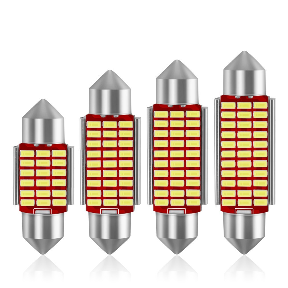 1pc Lampu Baca LED C5W C10W 31mm 36mm 39mm 42mm 12V Untuk Plat Nomor Mobil