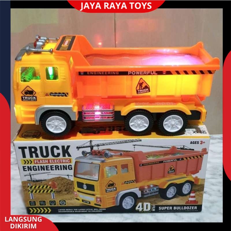 Mainan truk konstruksi bersuara truck tangker 4D lighT and musik / mobil tangki  BRO-1140 Berlampu Dan Bersuara