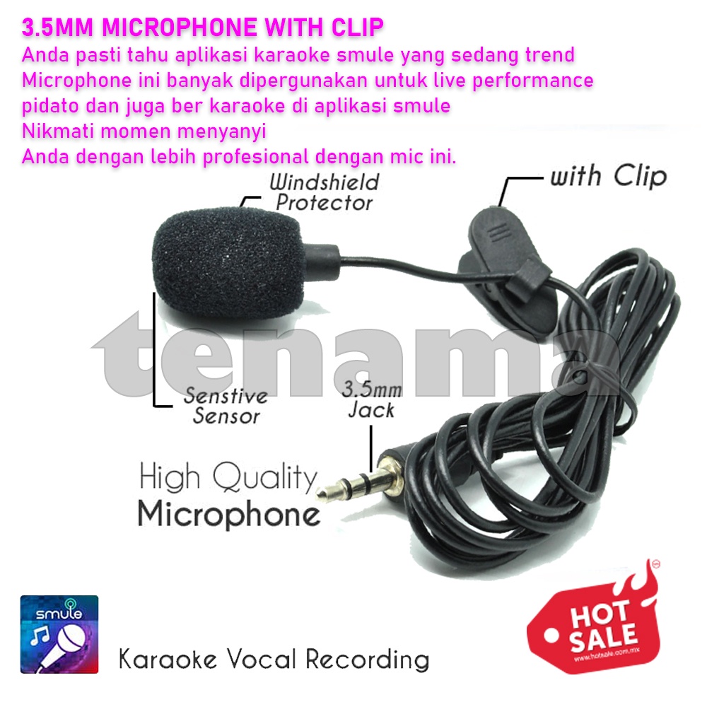 Promo 3.5mm Microphone Clip For Smartphone Laptop