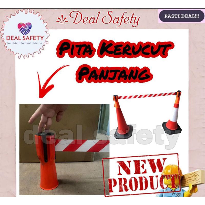 

Pita Kerucut Panjang Merah Putih Pembatas Safety Cone