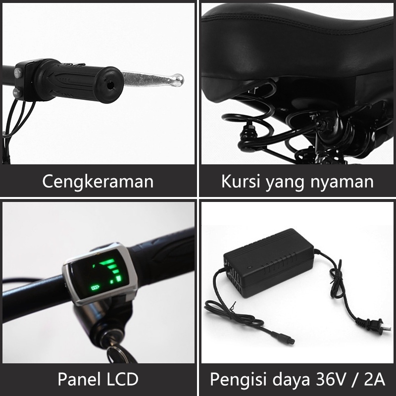 [EKA JAAYA SEPEDA] sepeda listrik dewasa sepeda lipat dewasa 45 Km Jauhnya Baterai Lithium sepeda