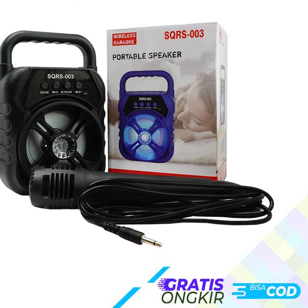 SPEAKER BLUETOOTH SUPER BASS 3 INCH FREE MIC KARAOKE FM SQRS 003