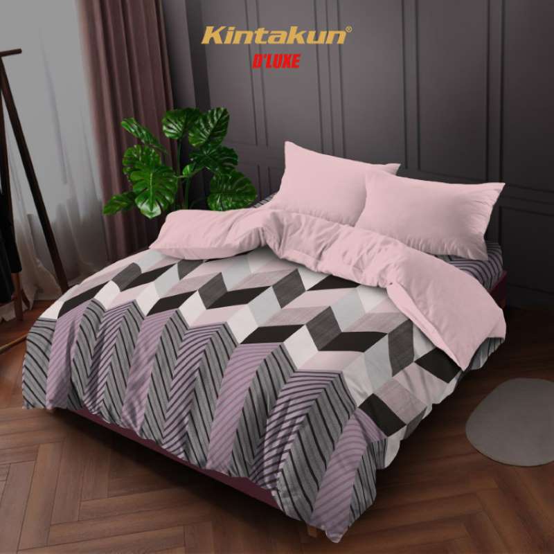 Kintakun Bed Cover Set Flat 160 Queen Minimalis Dluxe Nirmana Microfiber B2 20cm (6in1)