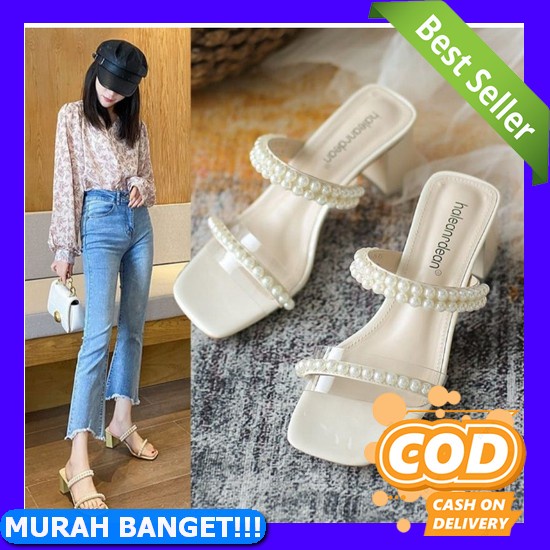 Sandal Heels Kaca Wanita Kepang 012 Terbaru Sendal Hak Kaca 5 Cm Wanita Terbaru Kekinian Abbushoes Z