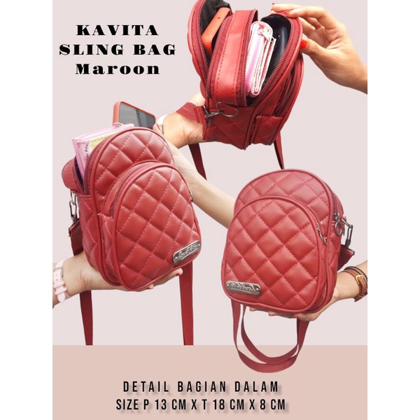 KAVITA SLINGBAG/TAS SLEMPANG 3 RUANG 3 RESLETING ACC RANDOM