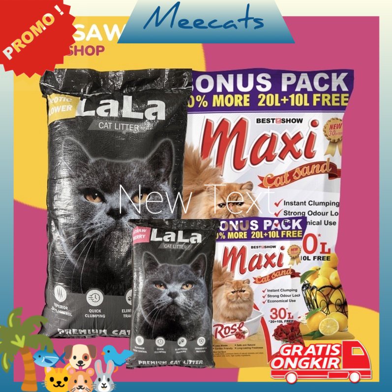 meecats Pasir Kucing Gumpal Wangi Maxi 30 Liter Lala 25 Liter