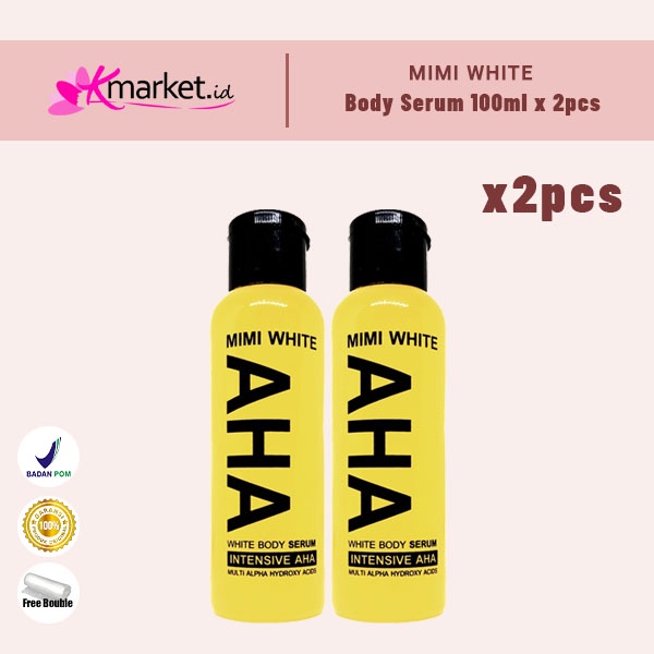 MIMI WHITE AHA White Body Serum 100ML x 2 Pcs BPOM