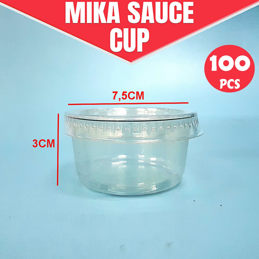 ( ISI 100 PCS) Mika Cup Saus/ Tempat Saus/Cup Saus
