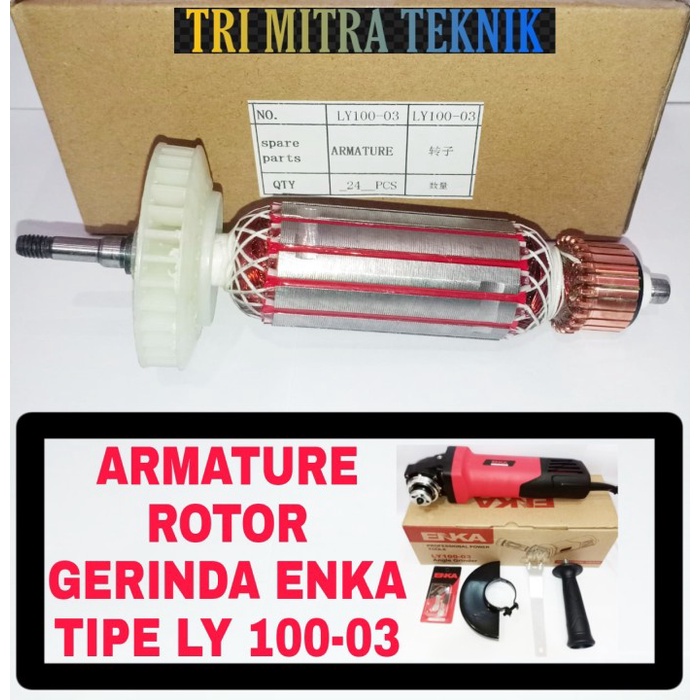 ARMATURE ROTOR GERINDA ENKA LY 100-03 ANGKER GRINDA ENKA TIPE LY100-03