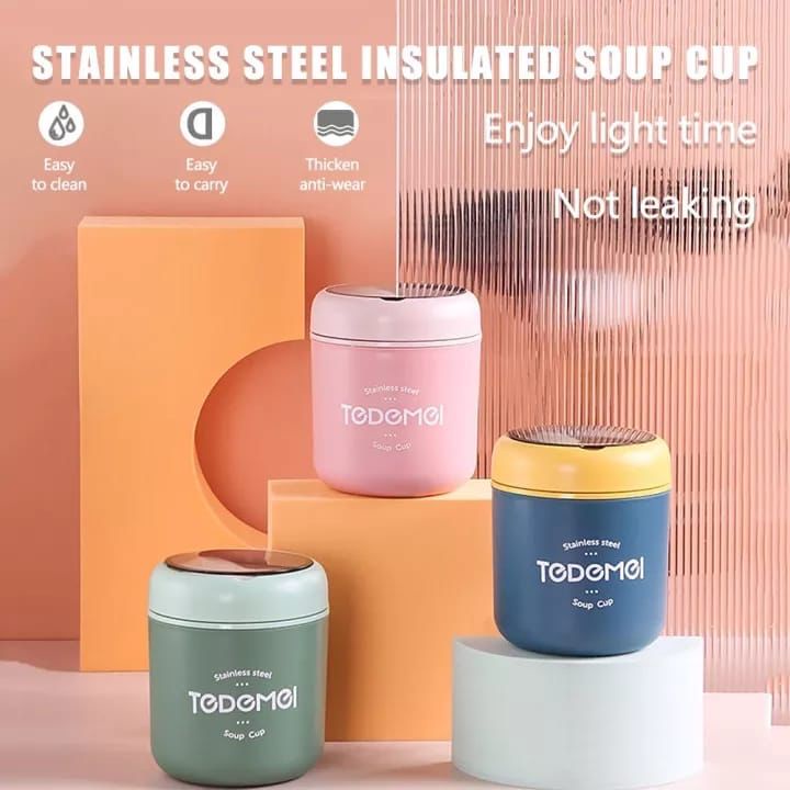 TEDEMEI 304 Stainless Steel Soup &amp; thermos soup cup 530ml GM ACC