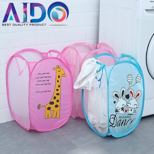 Keranjang Baju Kotor Lipat Motif Karakter / Laundry Basket / Keranjang Karakter Kartun 10199 - AIDO