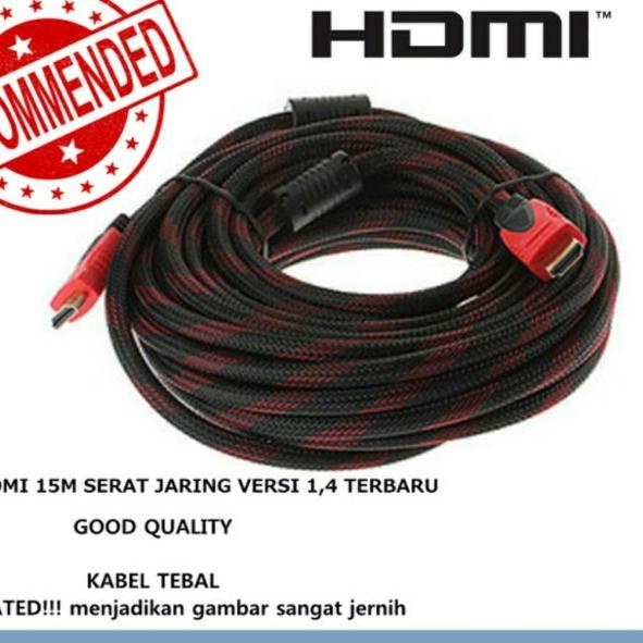 kabel hdmi 15 meter 15m 15 m laptop ke tv led (hdmi to hdmi)