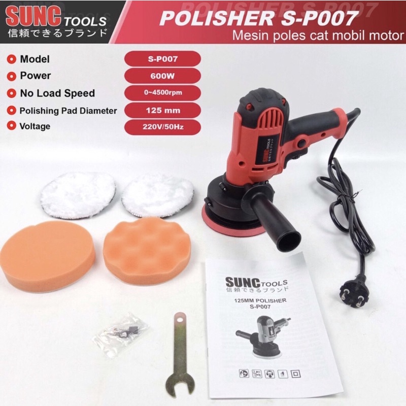 SUNC Mesin poles 5 inch polisher 3in1 poles mobil fulset spon woll