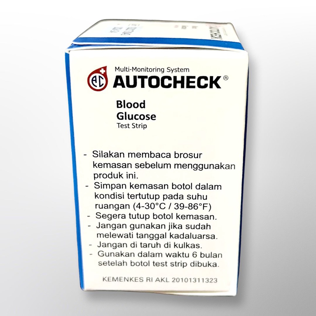 STRIP TEST GULA DARAH AUTOCHECK BLOOD GLUCOSE TEST STRIP ISI 25 PCS