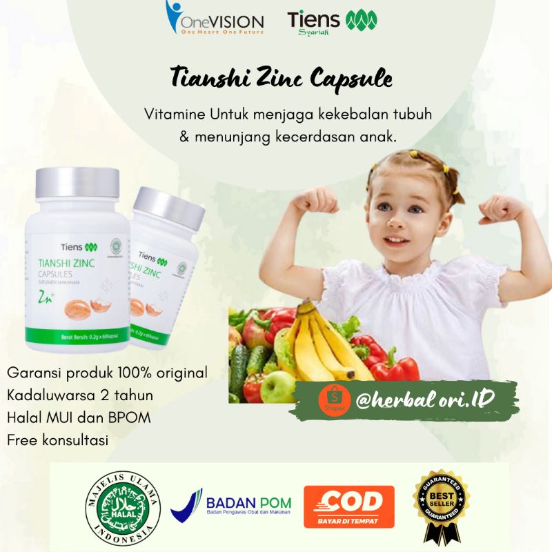 TIANSHI ZINC CAPSULE (Vitamine Anak Best seller)