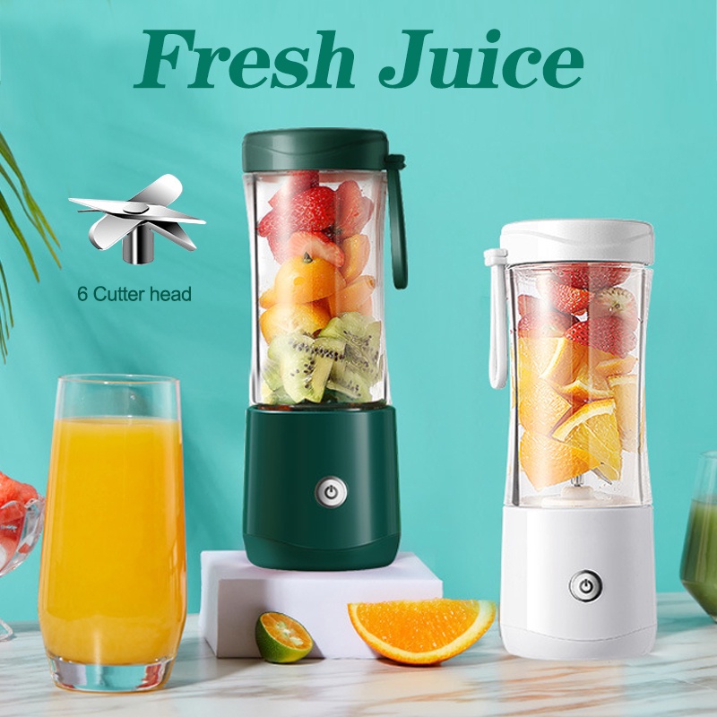 380ML Mini Juicer Blender 6 Mata Pisau Blender Portable Juicer Portable Blender Ice Crushing