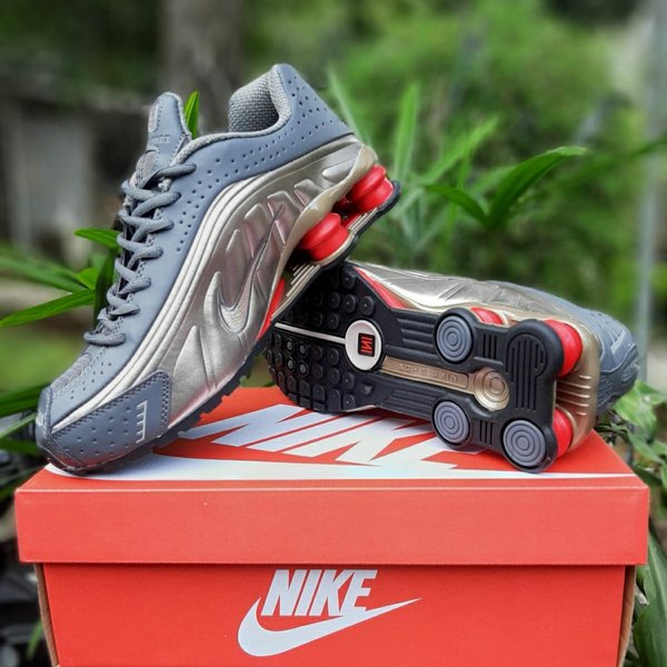 Jual Sepatu Nike Shox R4 Metallic Grey Premium Original - Sneakers Shox R4 Grey Metallic Red
