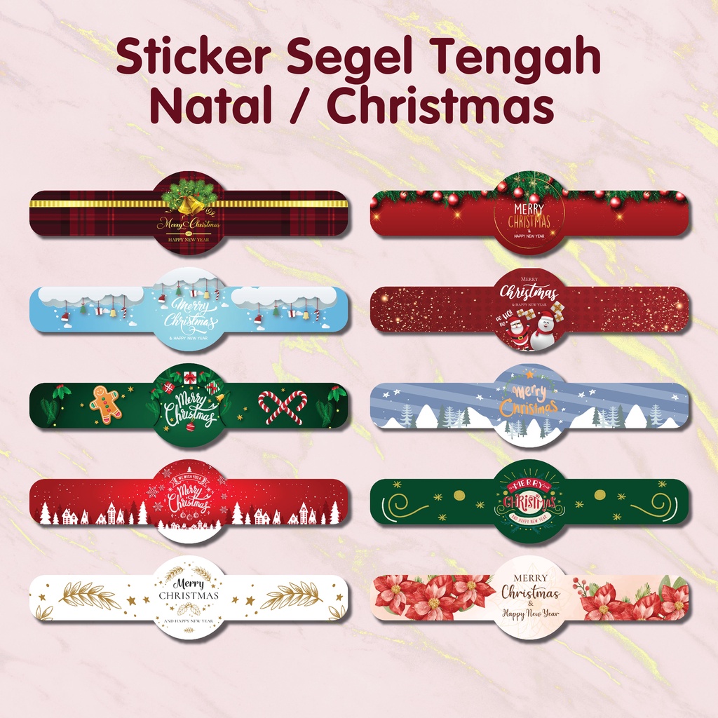 

10PCS Stiker Segel Tengah Toples Selamat Natal 2023 & Selamat Tahun Baru 2024 | Stiker Kemasan | Stiker Hampers | Merry Christmas & Happy New Year