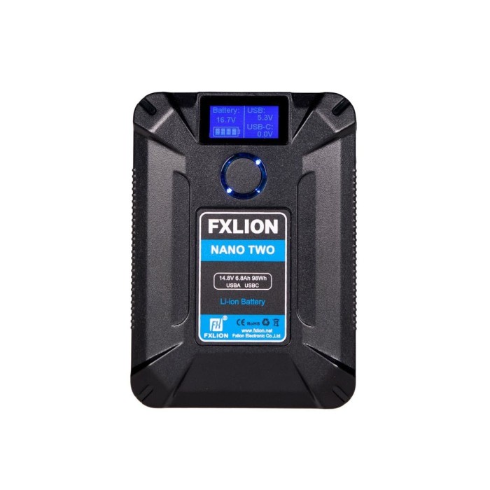 FXLION Nano Two Smart Micro V-Mount Battery 98wAH w/ USB-C D-tap USB-A