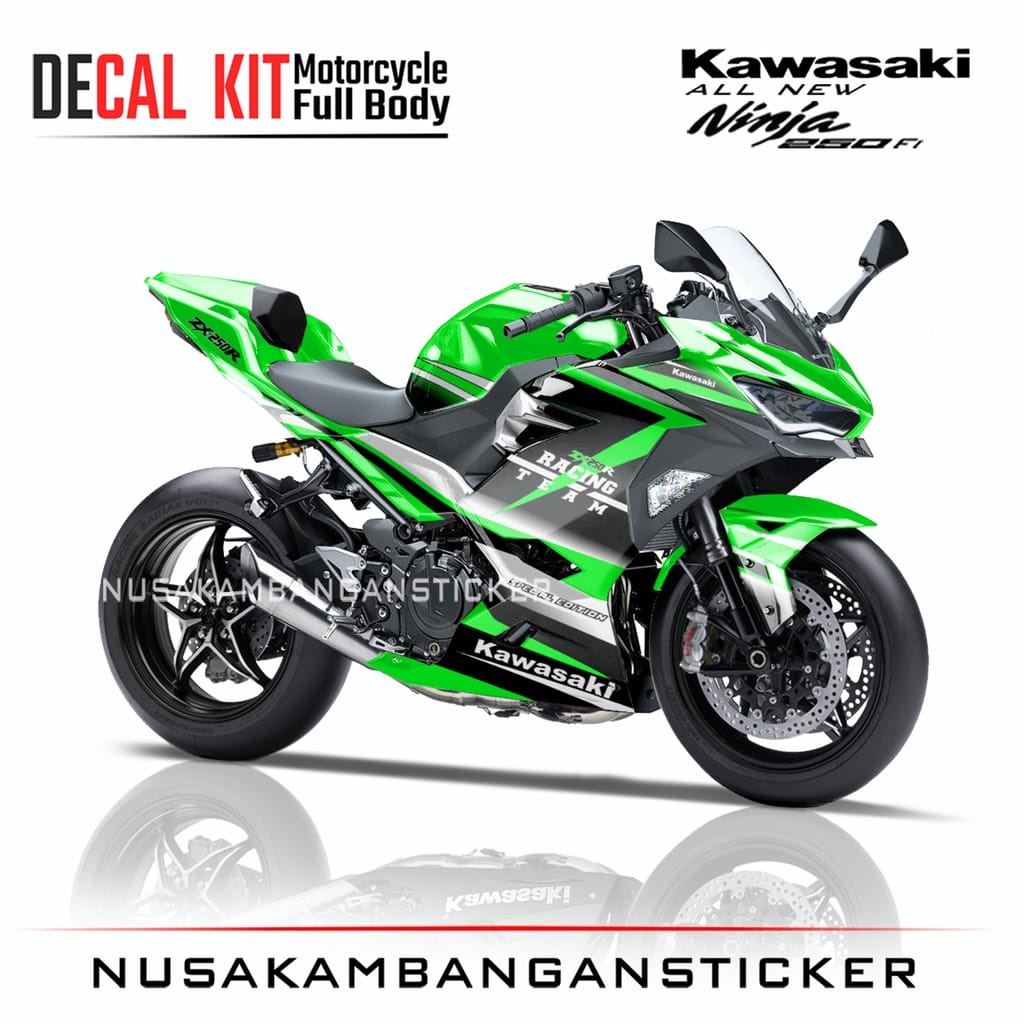STIKER DECAL SEPEDA MOTOR KAWASAKI NINJA 250 FI ALL NEW FULL BODY HIJAU SECOND GRAFIS RACING TEAM ST
