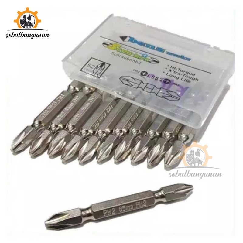 Mata Obeng Angin 2 x 65 +-  PLUS MINUS dan PLUS PLUS BENZ WERKS / Mata Bor Obeng Angin