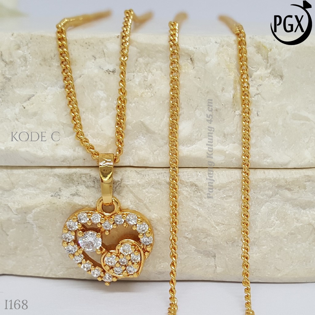 PGX Liontin Kalung Xuping Wanita Perhiasan Lapis Emas Aksesoris Fashion - I168