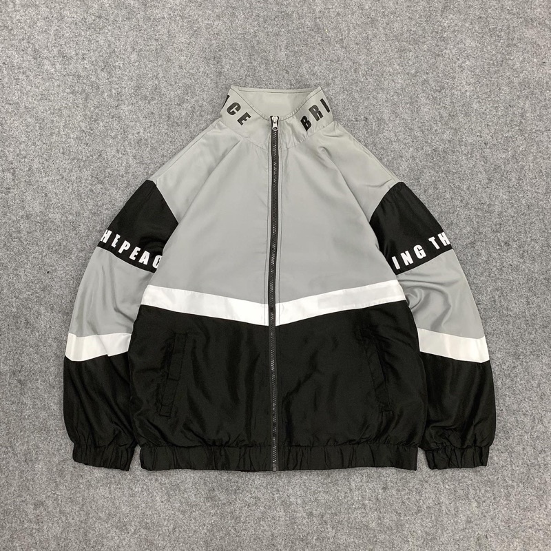 Splendid Satisfaction Colorblock Windbreaker Jacket (L)