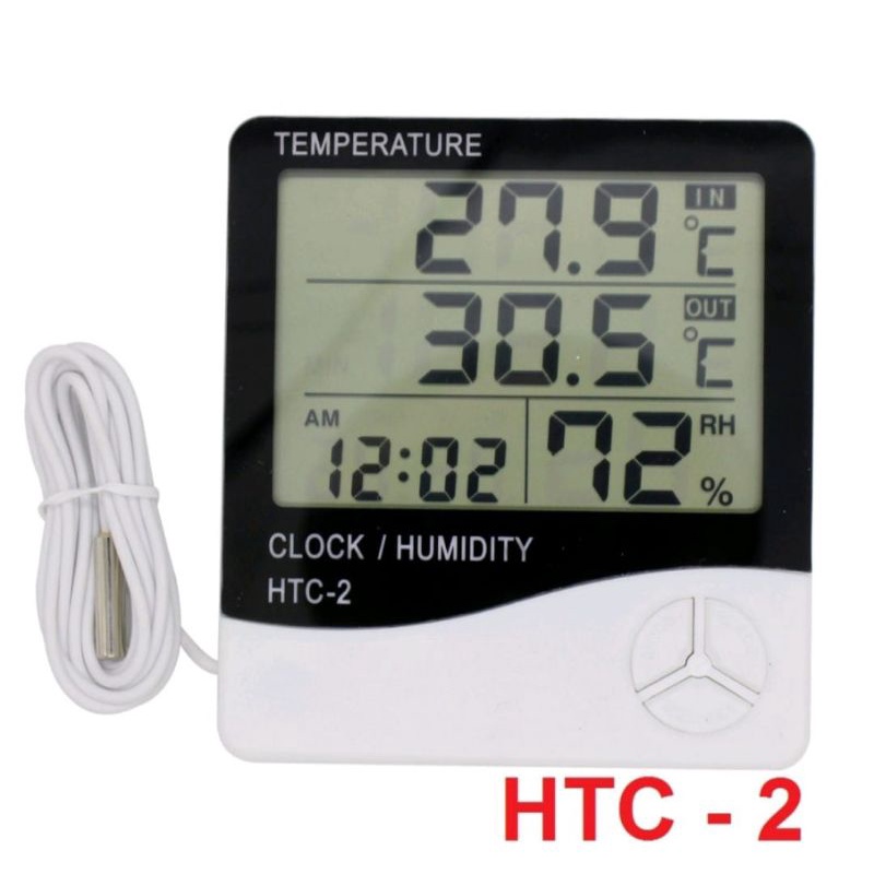 Hygrometer Thermometer Digital HTC 1 &amp; 2 Pengukur Suhu Ruangan