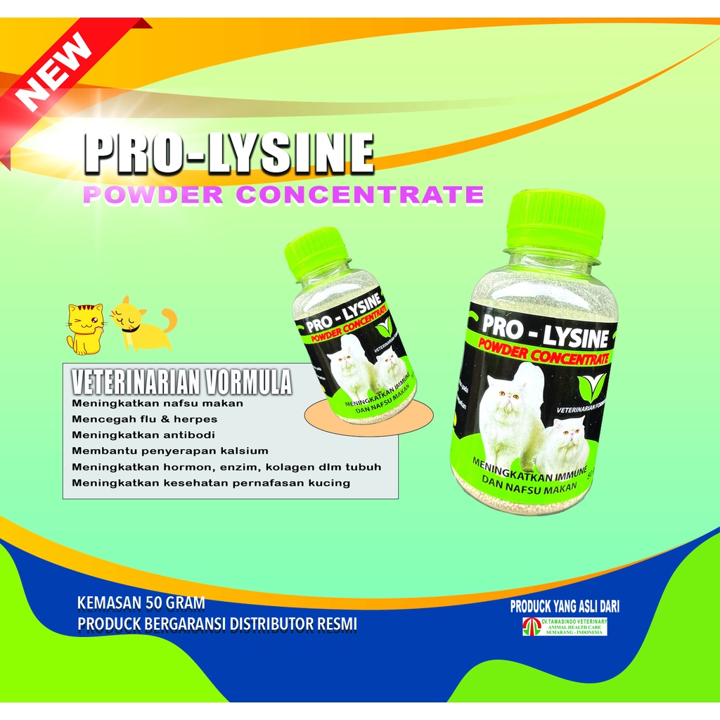 Prolysine Cat Pro Lysine Cat - Vitamin penggemuk Kucing Peningkat Nafsu Makan dan Imun