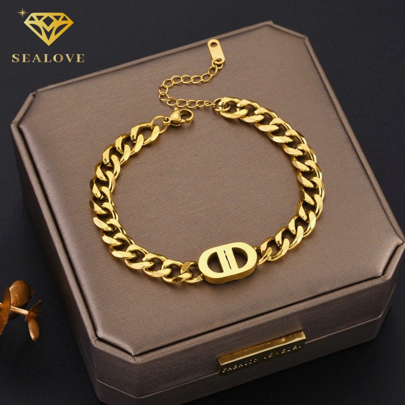 Gelang Titanium Trending Lapis Emas 18K Sisik Naga Vintage Fashion Style