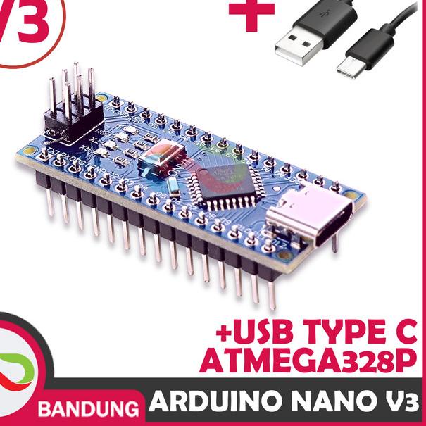 ARDUINO NANO V3.0 ATMEGA328P TYPE-C PLUS KABEL CH340 HQ IC ORIGINAL