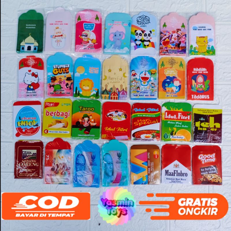 

Amplop Lebaran motif Snack Uang kartun 1pack isi 10pcs