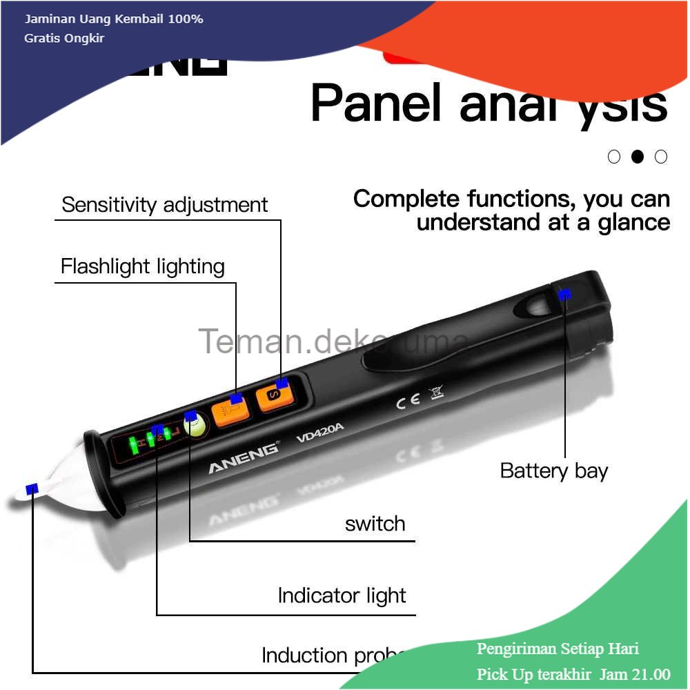 TD - PR1 ANENG Tester Pen Non Contact AC Voltage Detector 12-1000 V - VD420A