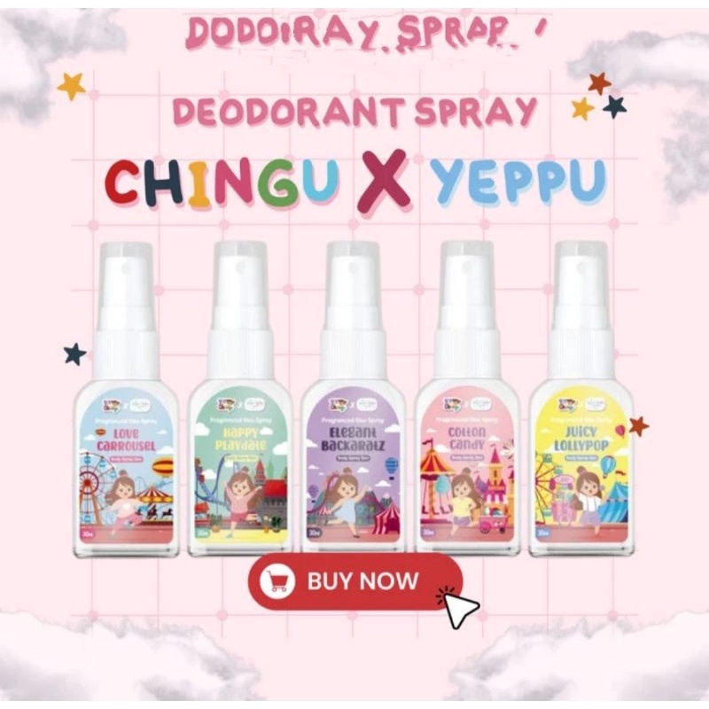 GEAMOORE CHINGU ZREY DEO SPRAY WITH TAWAS EXTRACT PENGHILANG BAU KETIAK KERINGAT X YEPPU YEPPU BY KIYOWO DEOSPRAY PARFUM DEODORANT