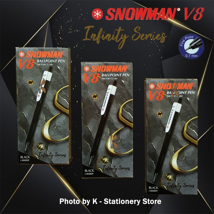 

langsung order saja] Bolpen Snowman Ballpoint Pen V-8 ( Hitam / Biru / Merah ) [Lusin]