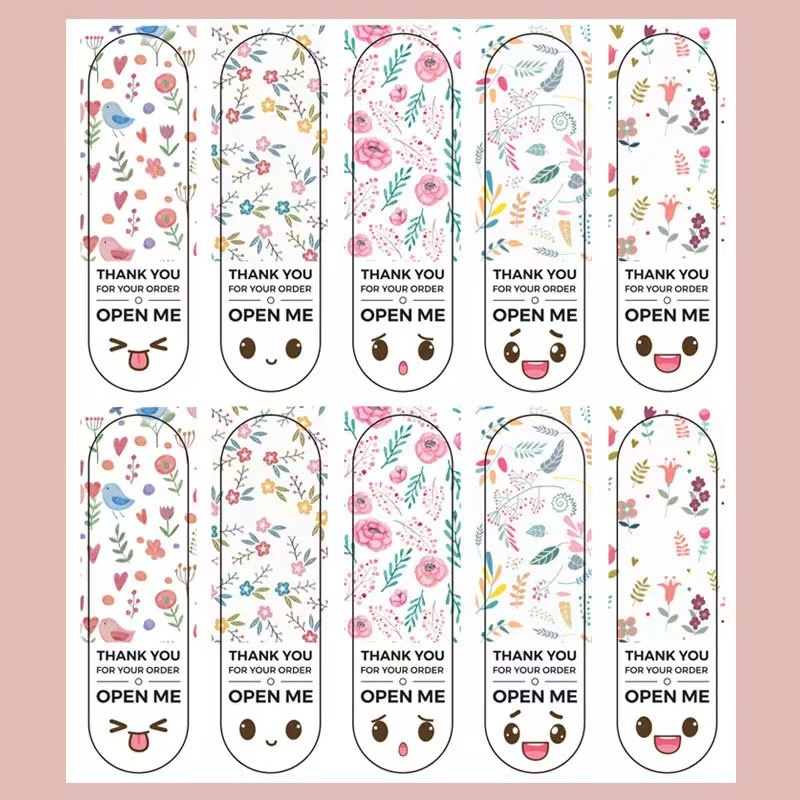 

5 lembar / 50pcs Pretty Flower Seal Sticker Stiker Online Shop Packing Label Segel SOFT